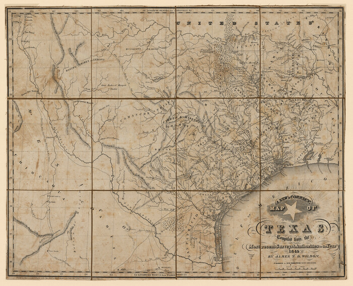 96973, A new & correct map of Texas compiled from the most recent surveys & authorities to the year 1845, Holcomb Map Collection
