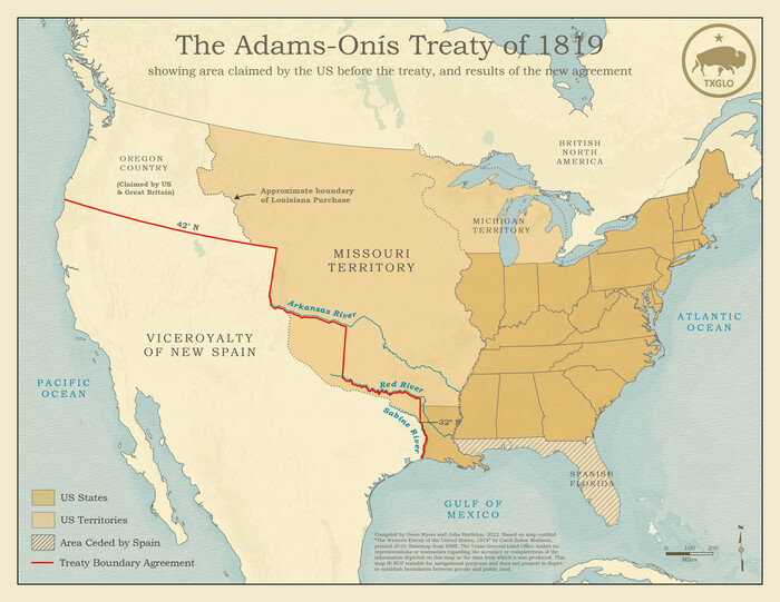 96978, The Adams-Onís Treaty of 1819 - 96978, The Adams-Onís Treaty of 1819, General Map Collection