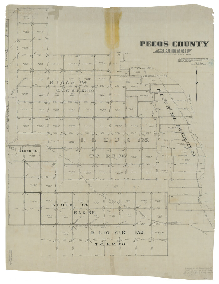 9700, Pecos County Rolled Sketch 68, General Map Collection
