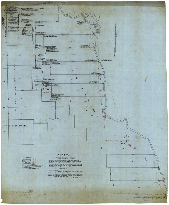 9705, Pecos County Rolled Sketch 78, General Map Collection
