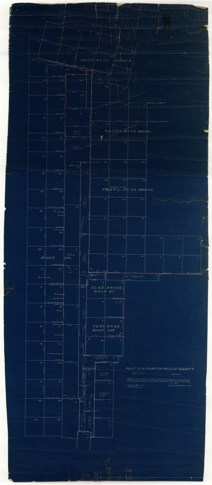 9708, Pecos County Rolled Sketch 70, General Map Collection