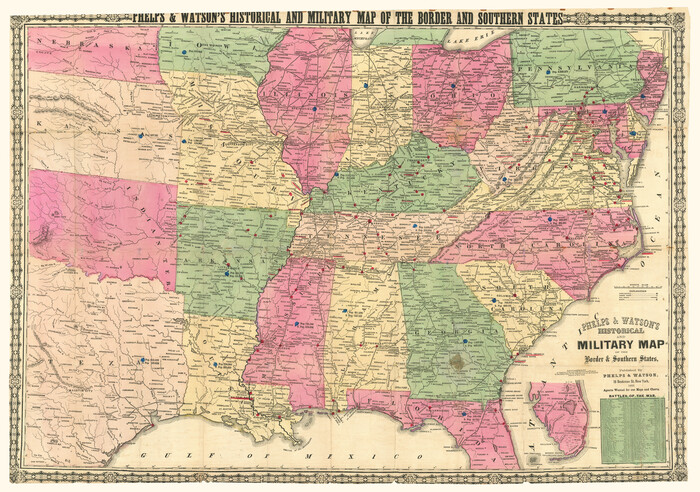 97083, Phelps & Watson's Historical and Military Map of the Border & Southern States, General Map Collection