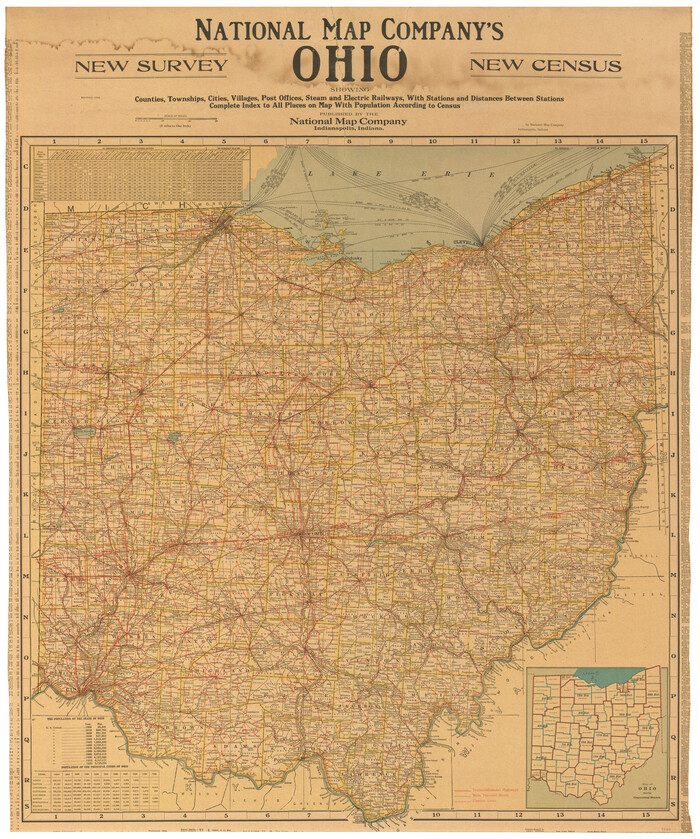 97109, National Map Company's Ohio showing Counties, Townships, Cities, Villages, Post Offices, Steam and Electric Railways, With Stations and Distances Between Stations, General Map Collection