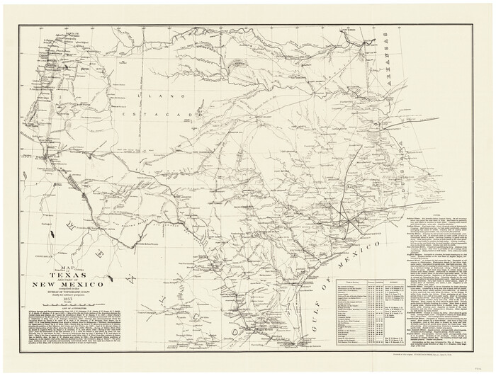 97116, Map of Texas and part of New Mexico compiled in the Bureau of Topographl. Engrs. chiefly for military purposes, General Map Collection