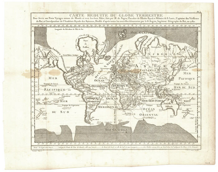 97117, Carte Reduite du Globe Terrestre, General Map Collection
