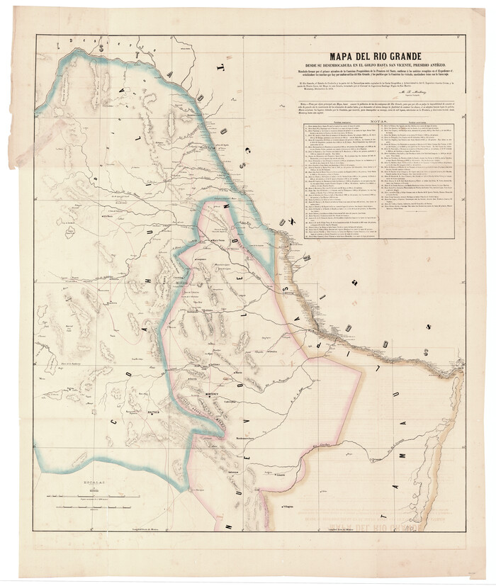 97126, Mapa del Rio Grande desde su Desembocadura en el Golfo hasta San Vicente, Presidio Antíguo, General Map Collection
