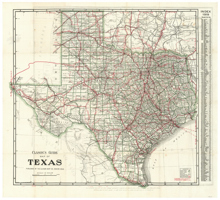 97157, Clason's Guide Map of Texas, General Map Collection