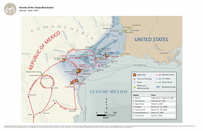 97194, Events of the Texas Revolution, GIS Educational Maps