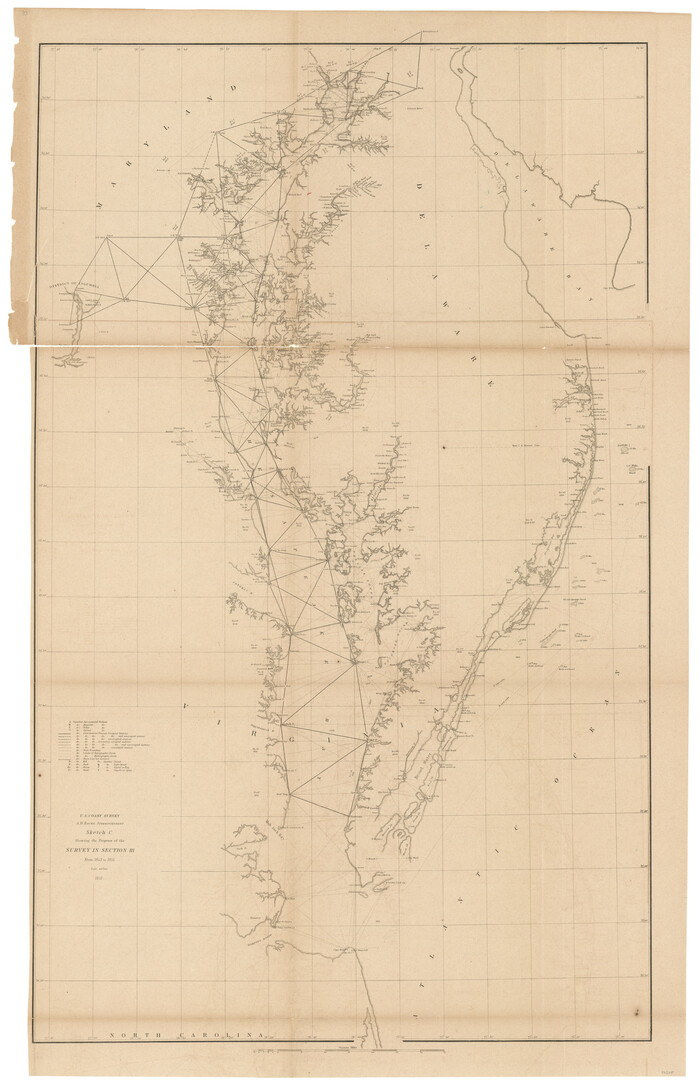 97205, Sketch C Showing the Progress of the Survey in Section III From 1843 to 1851, General Map Collection