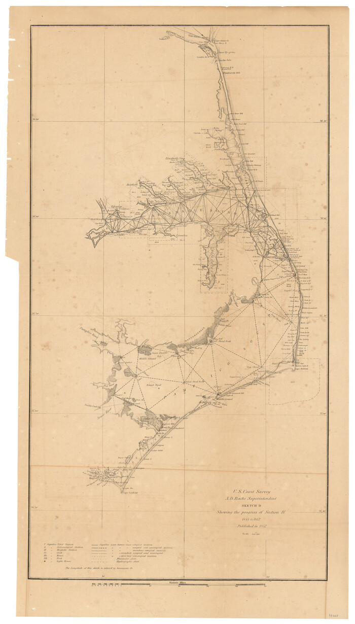 97208, Sketch D Showing the progress of Section IV 1845 to 1852, General Map Collection