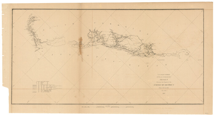 97213, Sketch E Showing the Progress of the Survey of Section V From 1847 to 1852, General Map Collection