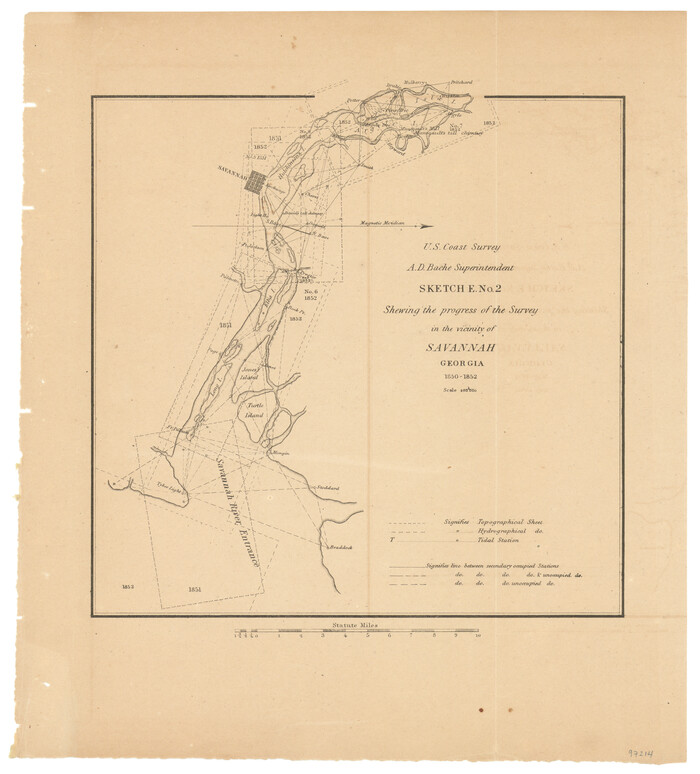 97214, Sketch E. No. 2 Shewing the progress of the Survey in the vicinity of Savannah, Georgia, General Map Collection