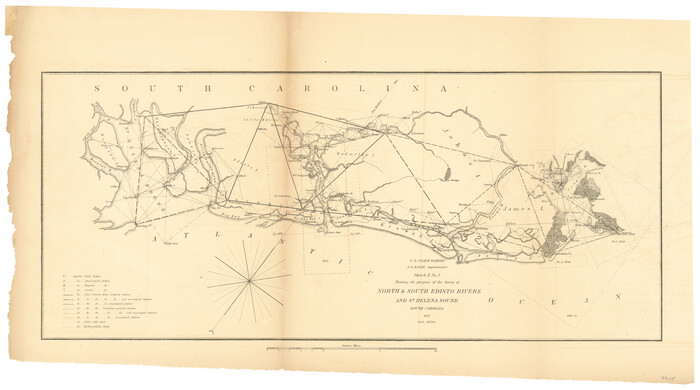 97215, Sketch E No. 3 Shewing the progress of the Survey at North & South Edisto Rivers and St. Helena Sound, South Carolina, General Map Collection