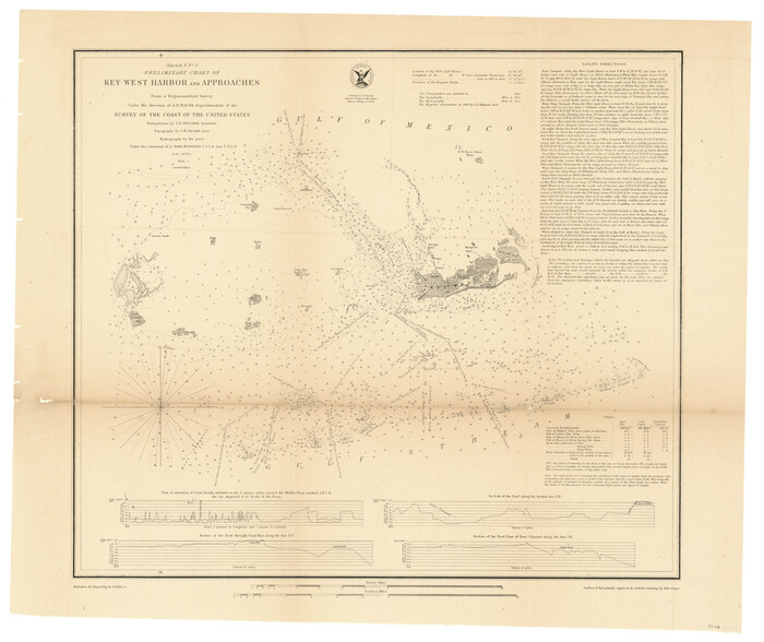 97218, Sketch F No. 3 - Preliminary Chart of Key-West Harbor and Approaches, General Map Collection