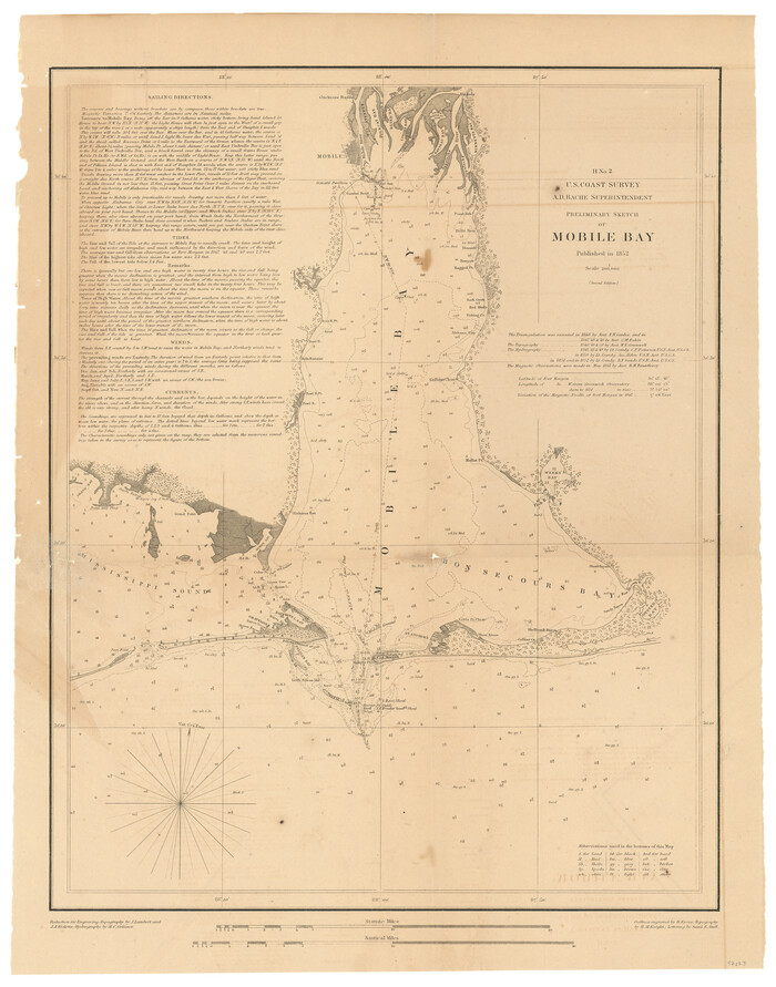 97223, H No. 2 - Preliminary Sketch of Mobile Bay, General Map Collection