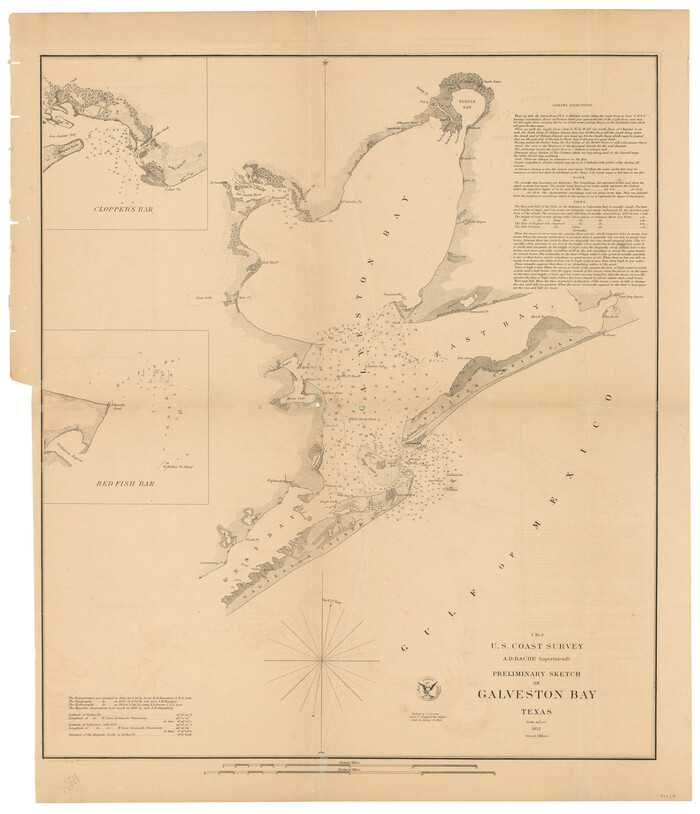 97227, I No. 2 - Preliminary Sketch of Galveston Bay, Texas, General Map Collection
