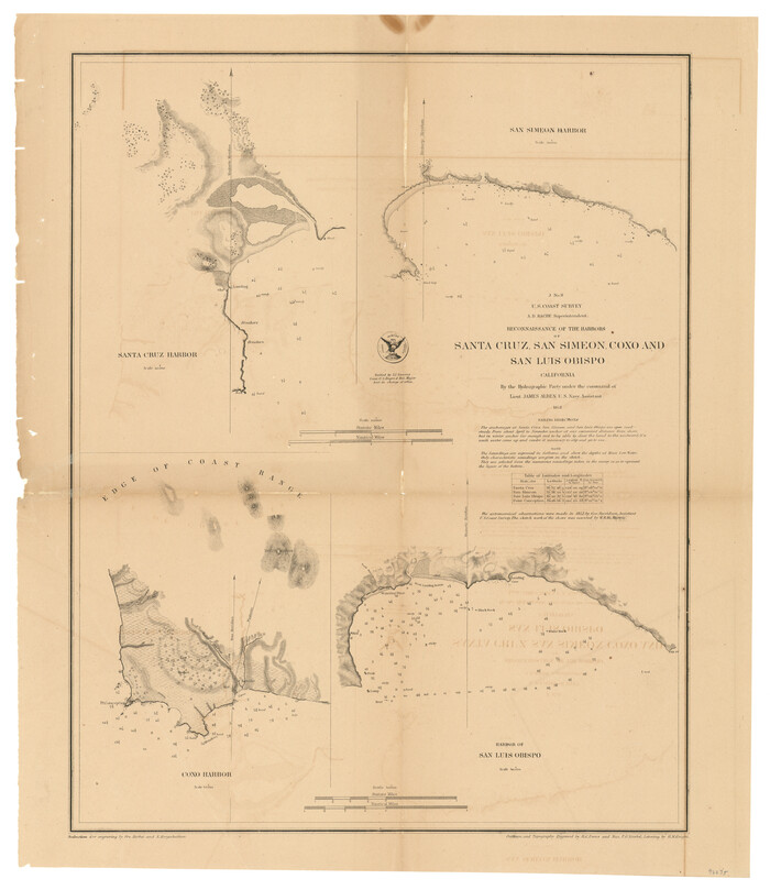 97235, J No. 8 - Reconnaissance of the Harbors of Santa Cruz, San Simeon, Coxo, and San Luis Obispo, California, General Map Collection