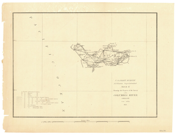 97237, Sketch K Showing the Progress of the Survey of the Columbia River, Oregon, General Map Collection