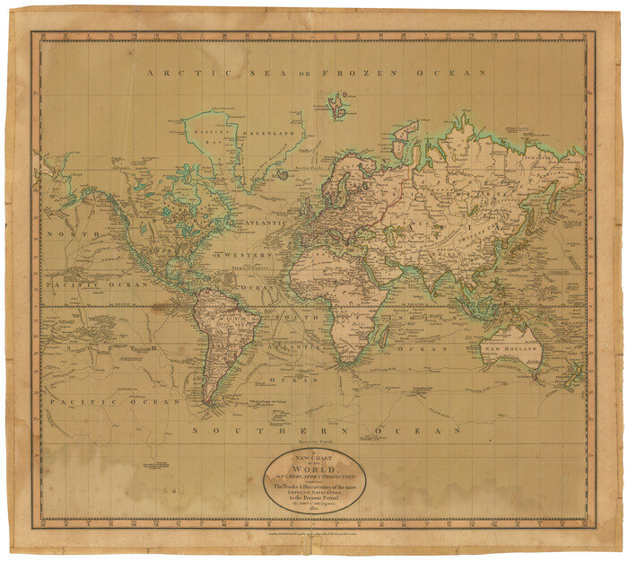 97249, A New Chart of the World on Mercator's Projection: Exhibiting the Tracks & Discoveries of the most Eminent Navigators, to the Present Period, Non-GLO Digital Images
