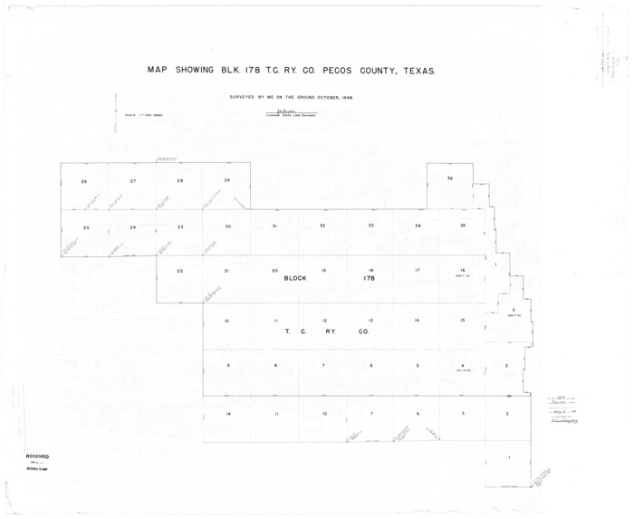 9727, Pecos County Rolled Sketch 129, General Map Collection

