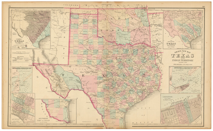 97282, Gray's New Map of Texas and the Indian Territory, General Map Collection