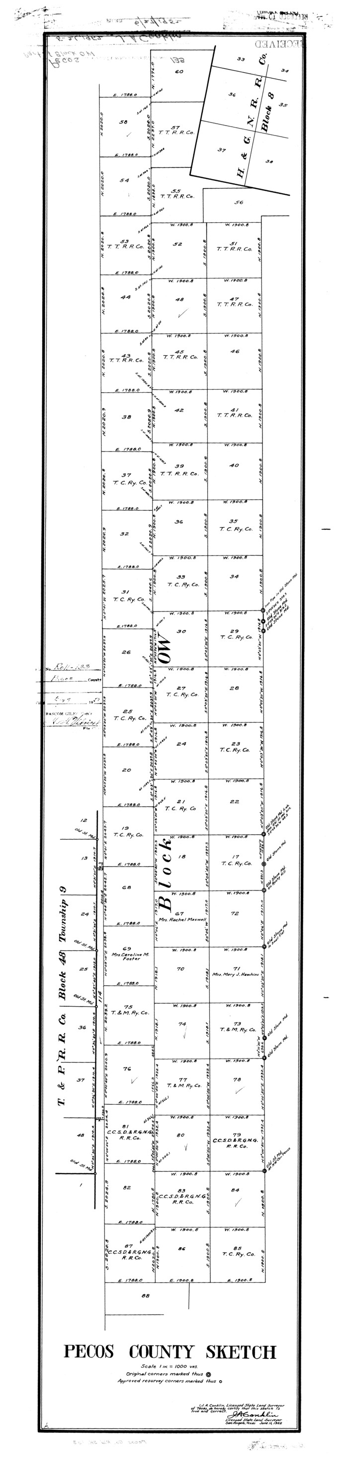 9729, Pecos County Rolled Sketch 133, General Map Collection