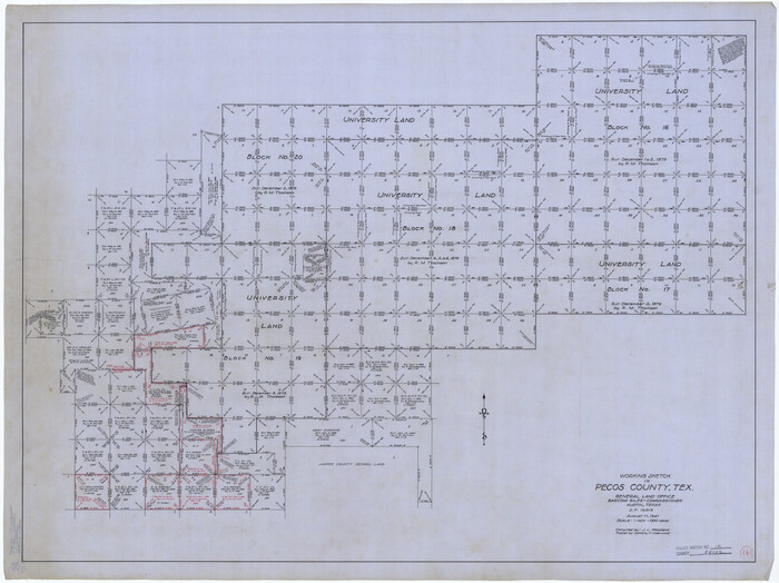 9733, Pecos County Working Sketch 141, General Map Collection