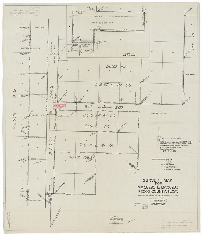9739, Pecos County Rolled Sketch 160, General Map Collection