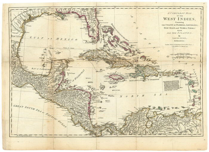 97400, A Compleat Map of the West Indies containing the Coasts of Florida, Louisiana, New Spain, and Terra Firma: with all the Islands, General Map Collection