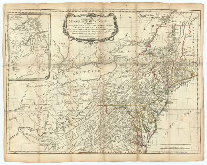 97402, A General Map of the Middle British Colonies in America containing Virginia, Maryland, the Delaware Counties, Pennsylvania and New Jersey with the addition of New York and of the greatest part of New England, General Map Collection