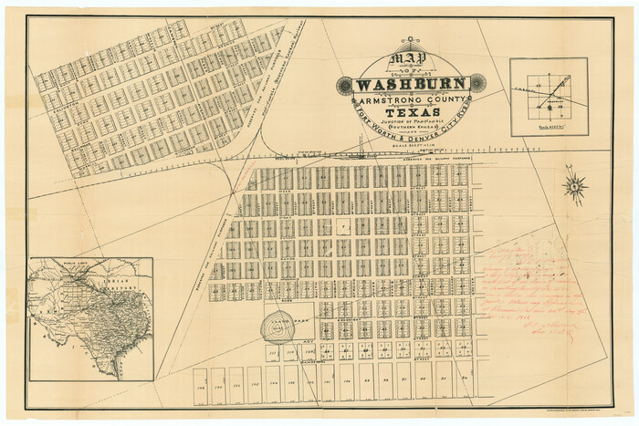 97426, Map of Washburn, Armstrong County, Texas junction of Pan-Handle (Southern Kansas) and Fort Worth & Denver City R'ys, General Map Collection