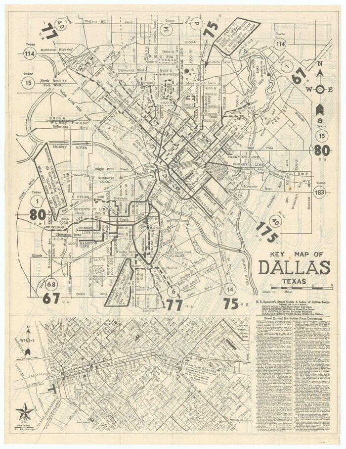 97437, Key Map of Dallas, Texas, General Map Collection
