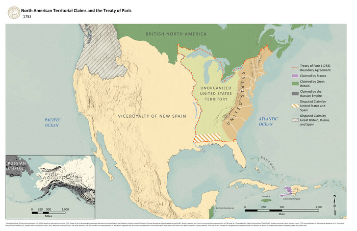 97453, North American Territorial Claims and the Treaty of Paris, GIS Educational Maps
