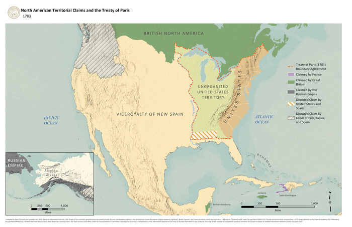 97453, North American Territorial Claims and the Treaty of Paris, GIS Educational Maps