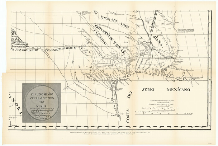 97484, [Section of} El Nuevo Mexico y Tierras Adyacentes Mapa Levantado para la demarcacion de los Limites de los Dominios Españoles y de los Estados Unidos, General Map Collection