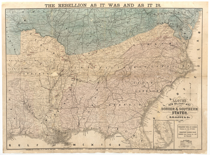 97517, Lloyd's New Military Map of the Border & Southern States, General Map Collection