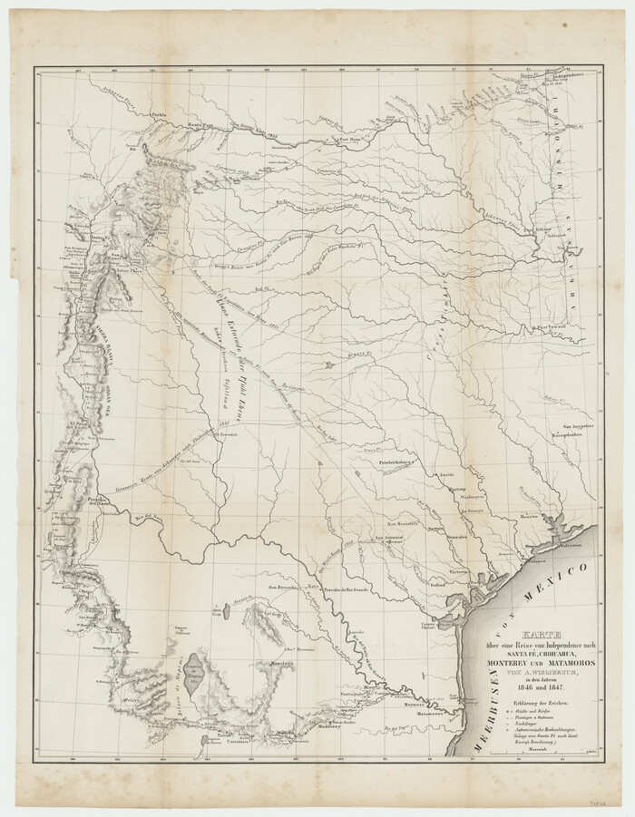 97528, Karte &uuml;ber eine Reise von Independence nach Santa F&eacute;, Chihuahua, Monterey und Matamoros, General Map Collection