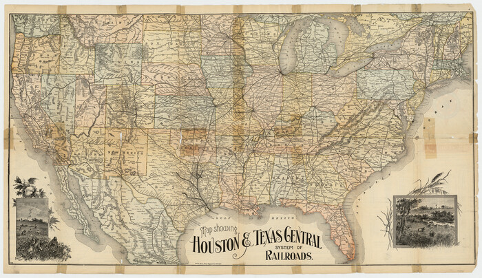 97543, Map showing Houston & Texas Central System of Railroads, Holcomb Map Collection
