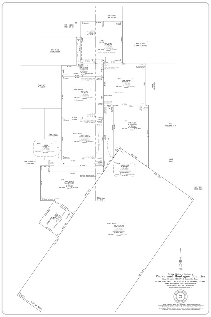 97552, Cooke County Working Sketch 40, General Map Collection