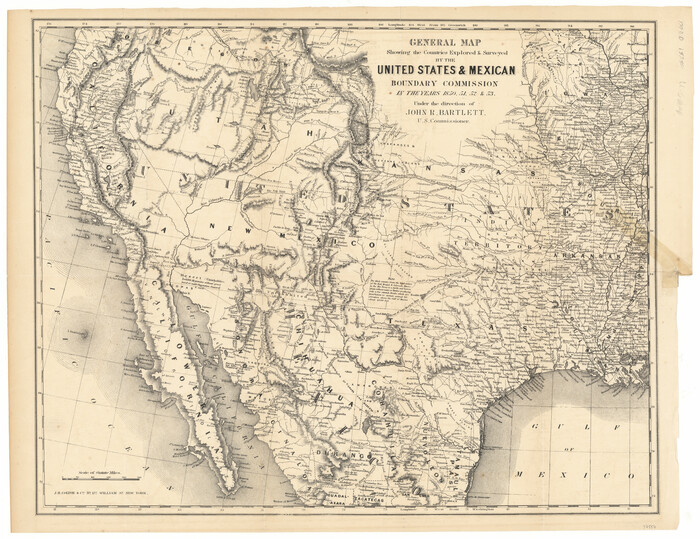 97557, General Map Showing the Countries Explored & Surveyed by the United States & Mexican Boundary Commission in the Years 1850, 51, 52 & 53, General Map Collection
