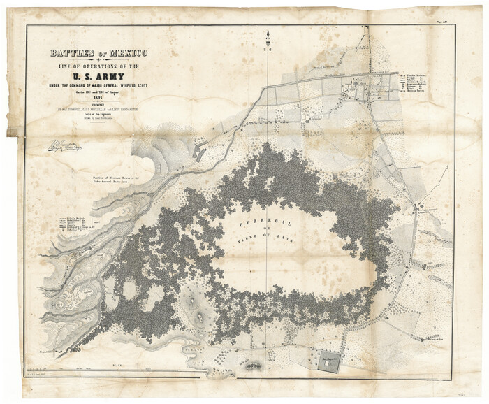 97563, Battles of Mexico: Line of Operations of the U.S. Army under the Command of Major General Winfield Scott on the 19th and 20th of August 1847, General Map Collection