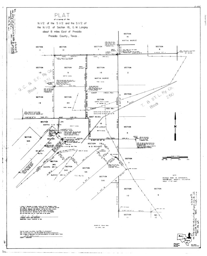 9795, Presidio County Rolled Sketch 116, General Map Collection