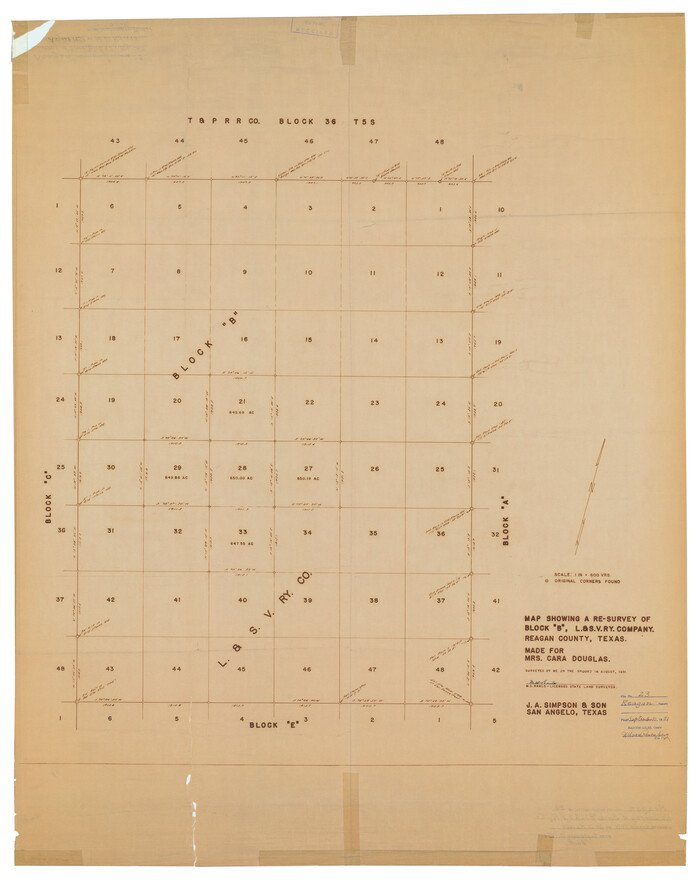 9818, Reagan County Rolled Sketch 23, General Map Collection
