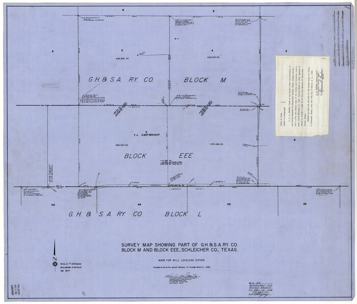 9908, Schleicher County Rolled Sketch 25, General Map Collection