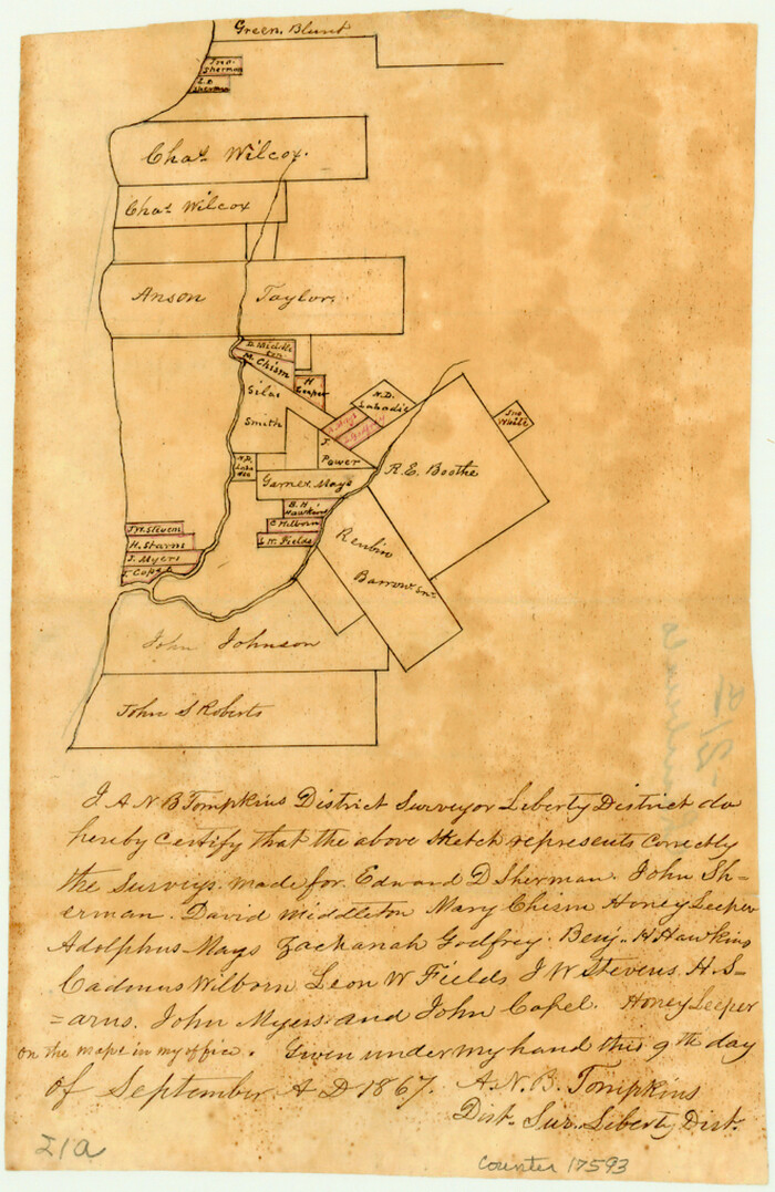 17593, Chambers County Sketch File 21a, General Map Collection