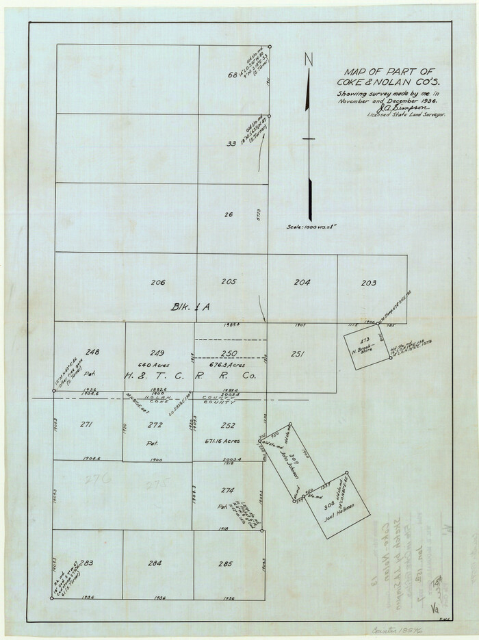 18596, Coke County Sketch File 13, General Map Collection