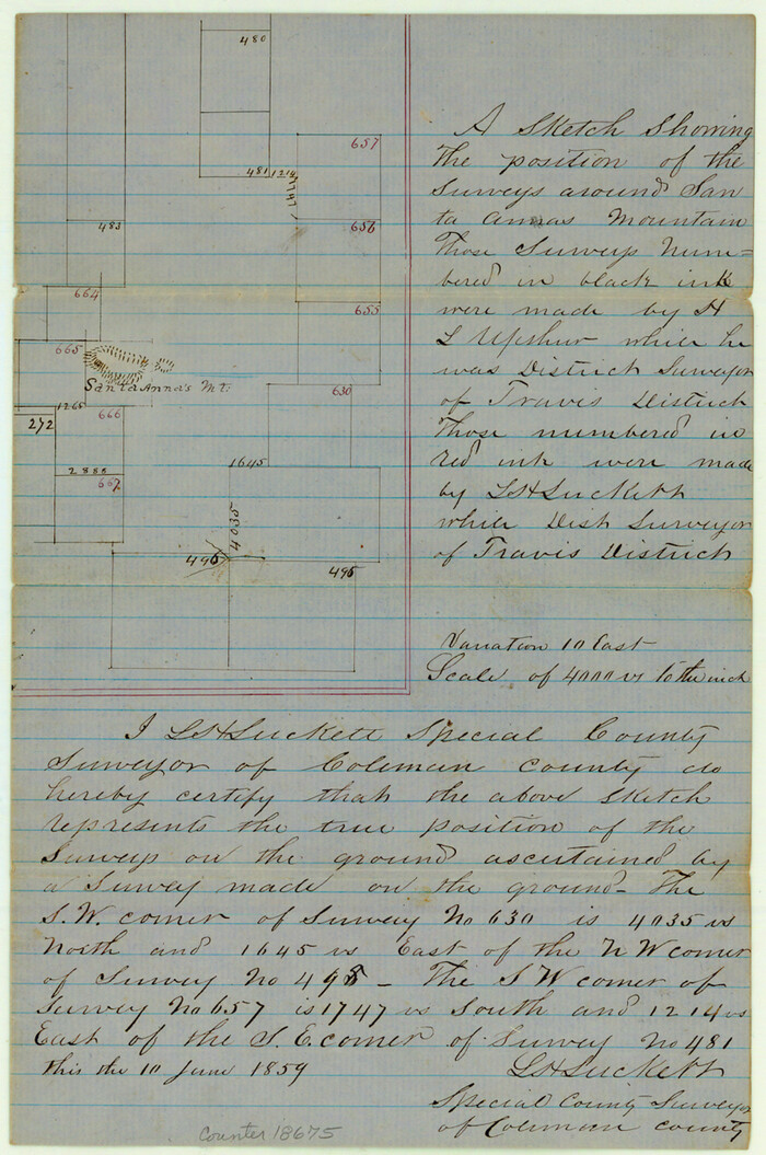 18675, Coleman County Sketch File 9, General Map Collection