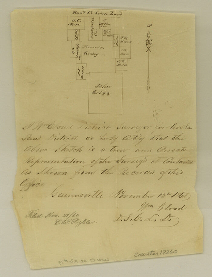 19260, Cooke County Sketch File 19, General Map Collection