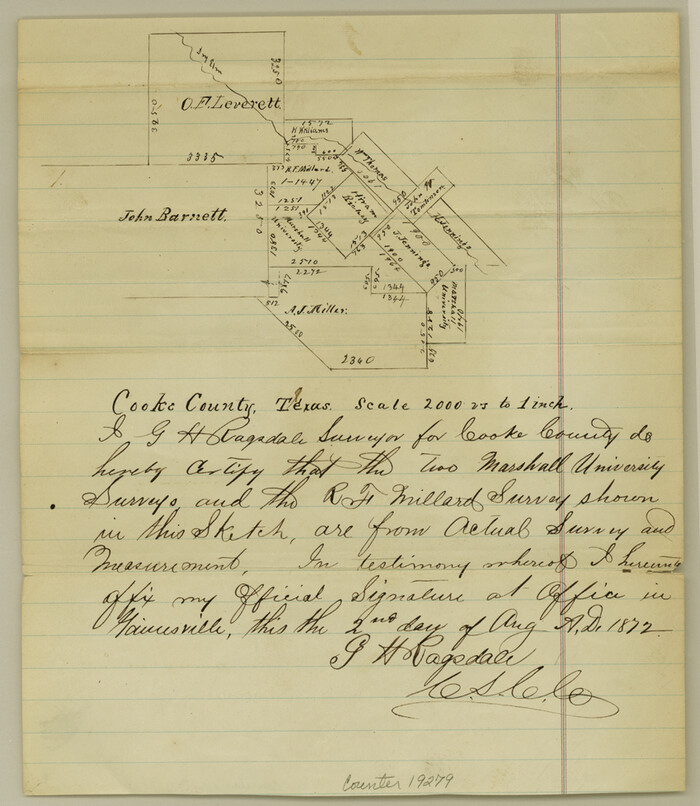 19279, Cooke County Sketch File 27, General Map Collection