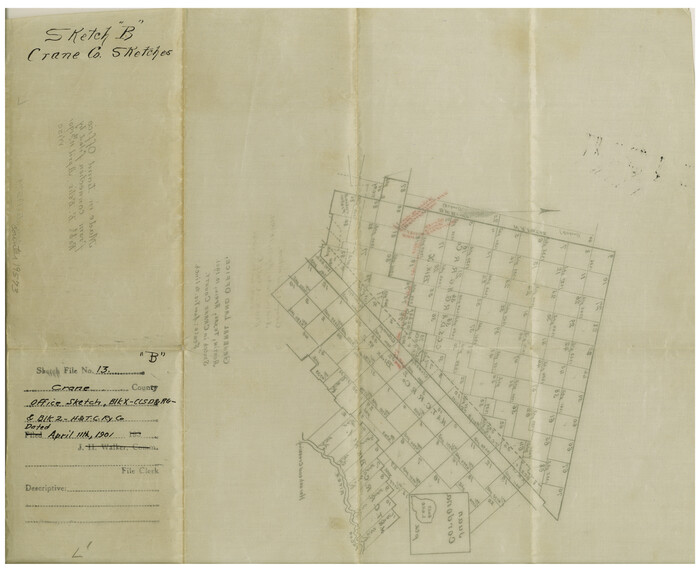 19573, Crane County Sketch File 13b, General Map Collection